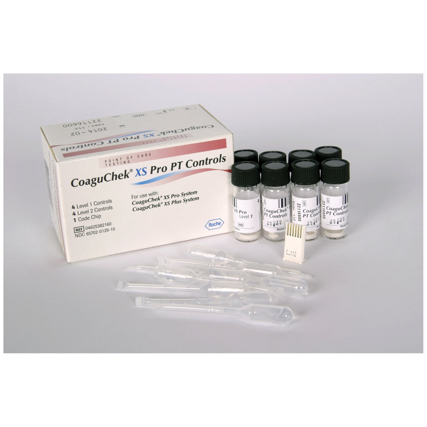 CoaguChek XS Plus Quality Controls, 4 Vials Level 1, 4 Vials Level 2 (Ships on ice) (Expiry Lead Time 45 Days; Short-Dated; Non-Returnable) (Continental US Only)