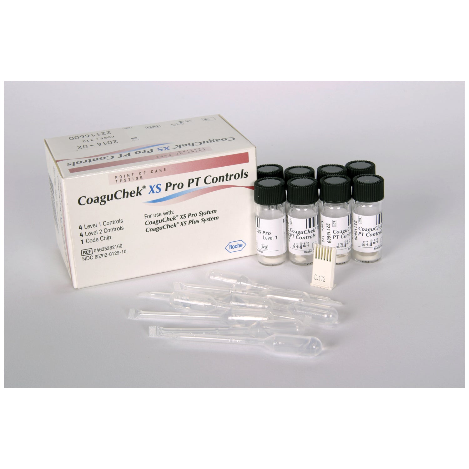 CoaguChek XS Plus Quality Controls, 4 Vials Level 1, 4 Vials Level 2 (Ships on ice) (Expiry Lead Time 45 Days; Short-Dated; Non-Returnable) (Continental US Only)