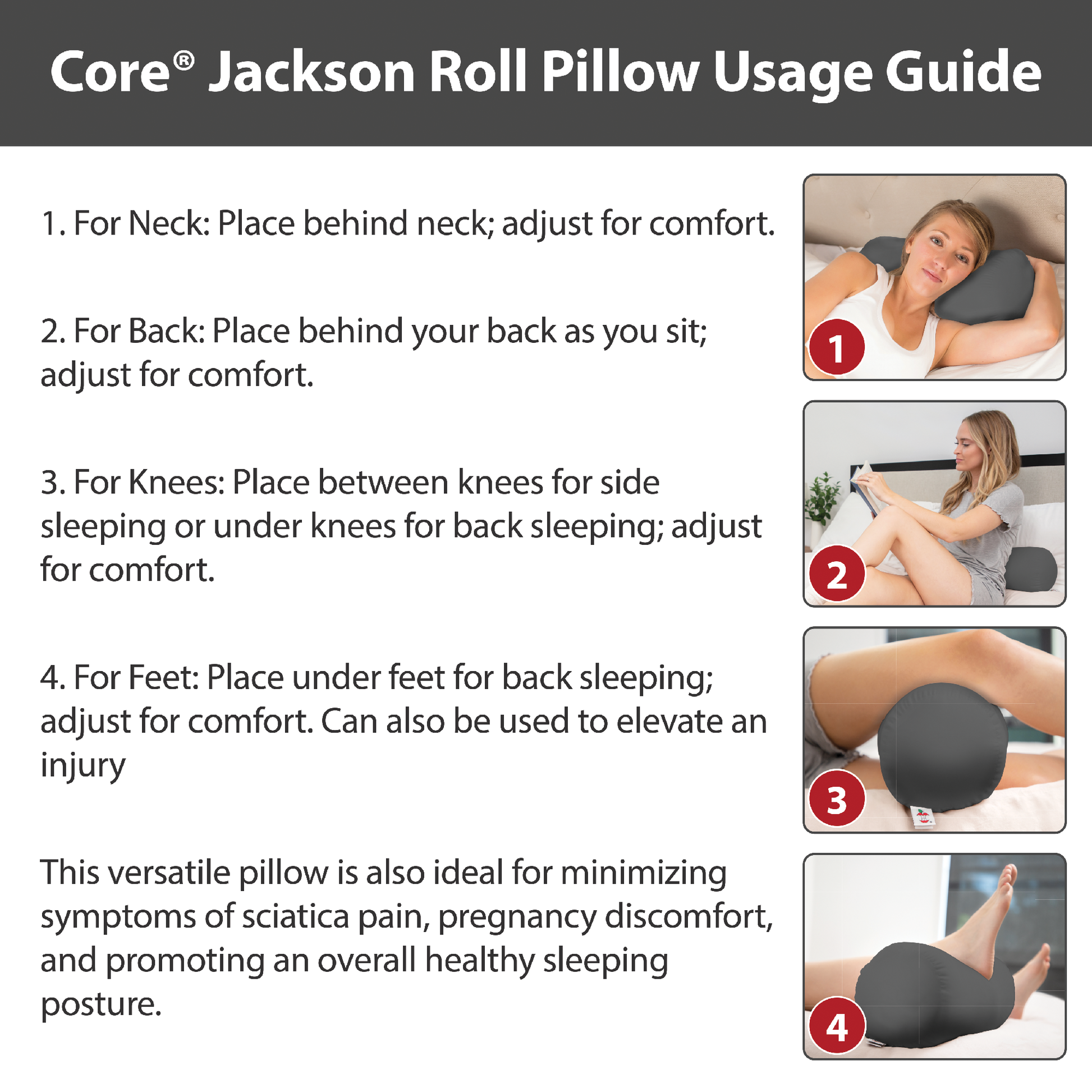 Jackson Roll Pillow, 17 x 7 (43cm x 18cm) (080174) 