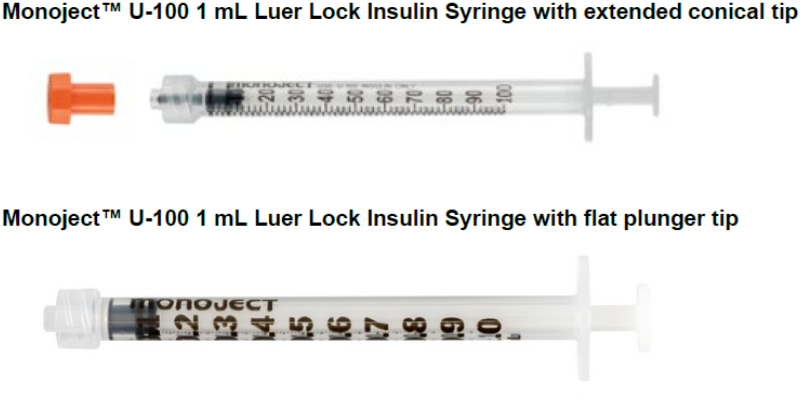 Insulin Syringe Only, 1mL, Luer-Lock Tip, 240/cs (Continental US Only) (Item on Manufacturer Backorder - Inventory Limited when Available)