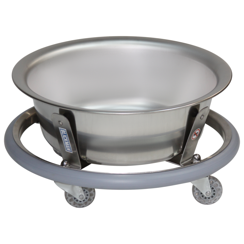 Sponge Receptacle, 7 1/4"H x 15 3/4"D, Stainless Steel, Mobile Carriage, Rubber Bumper, 8 1/2" Qt Basin (DROP SHIP ONLY)
