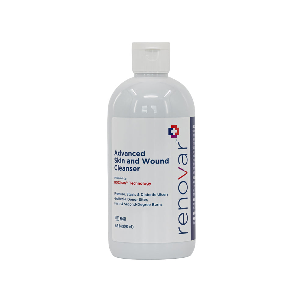 Renovar Advanced Skin and Wound Cleanser, 16.9oz. Dispensing Cap Bottle, Non-Sterile, 12ea/cs