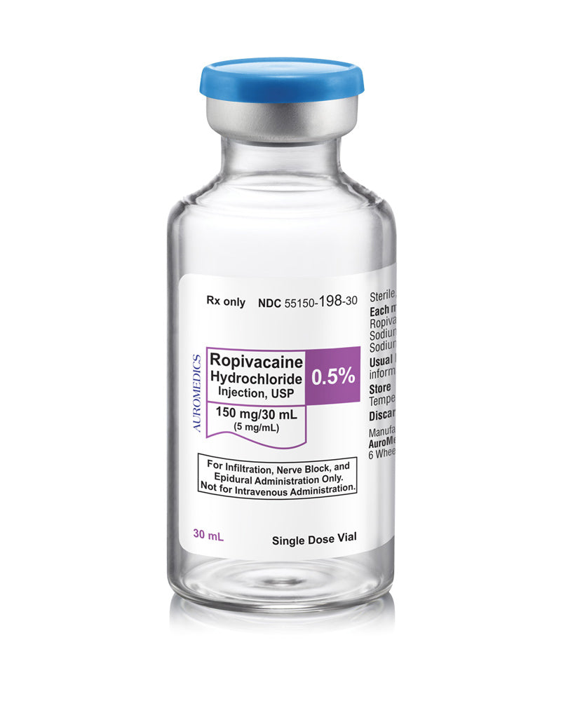 Ropivacaine HCl Injection, SDV, 100 mg/10 ml, 25 Vials/pk (Rx) (US Only, Excluding IN and ND) (Product is Non-Returnable)