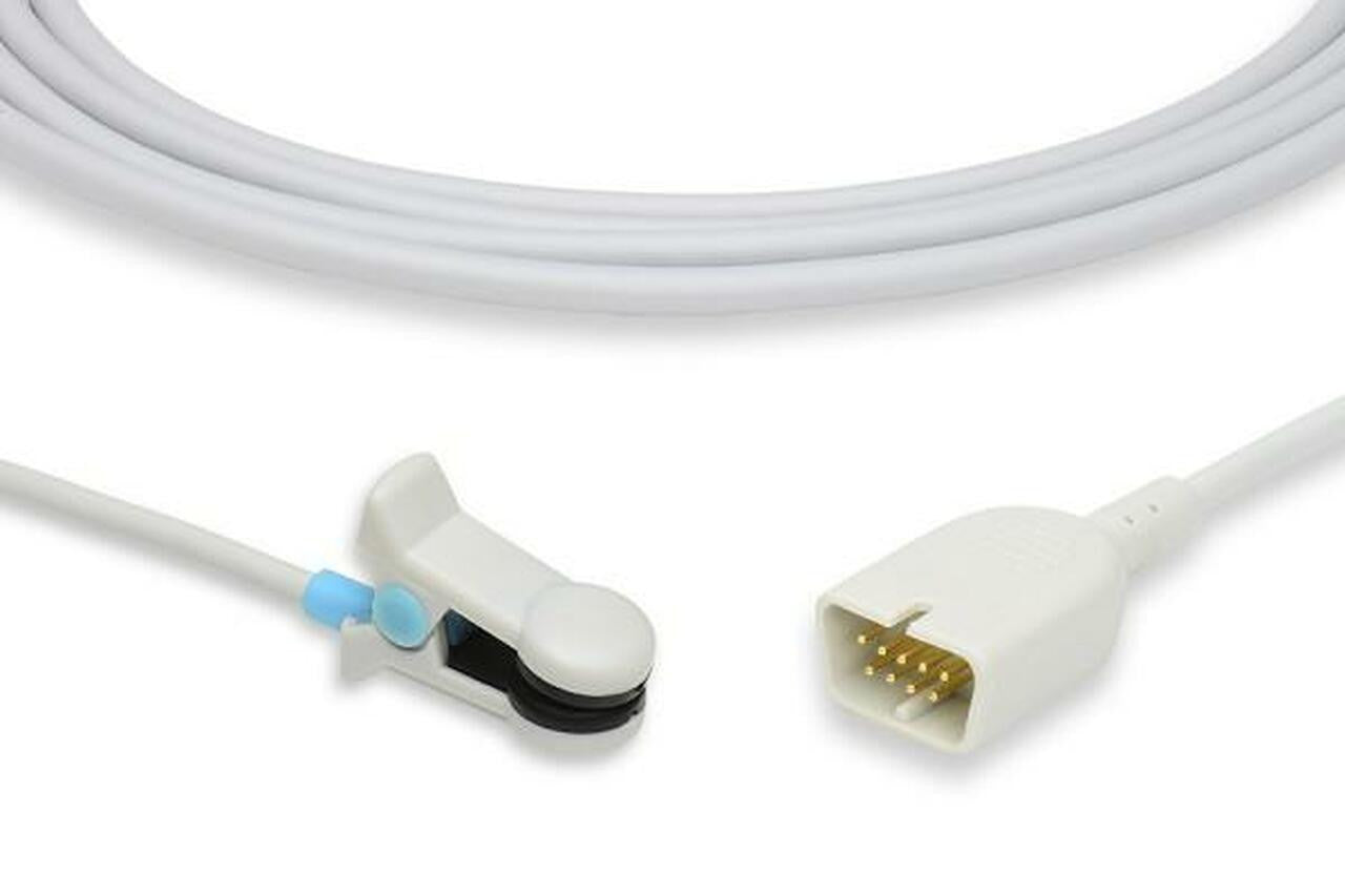 Short SpO2 Sensor, Adult Ear Clip, Nihon Kohden Compatible w/ OEM: S143-012434 (DROP SHIP ONLY) (Freight Terms are Prepaid & Added to Invoice - Contact Vendor for Specifics)