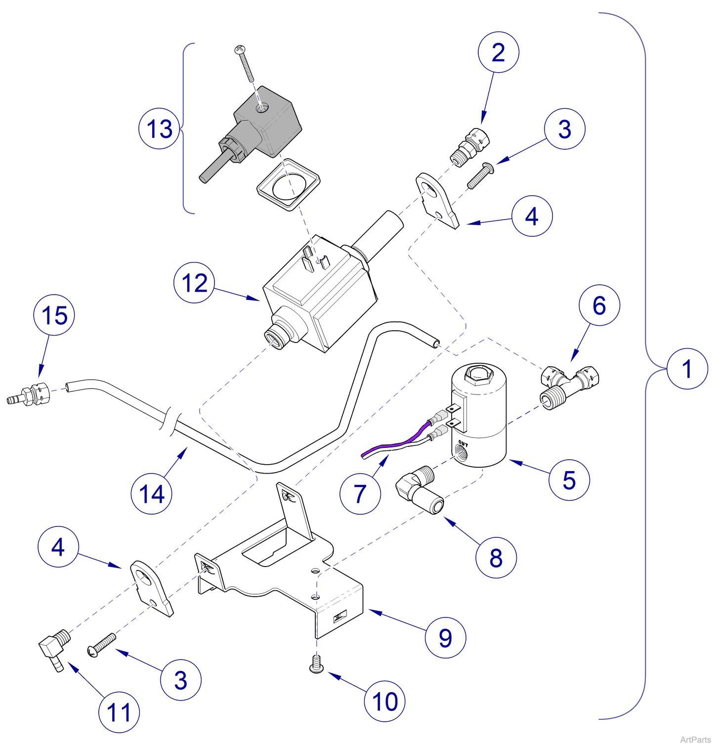 Male Run Tee, 1/4 Tube X 1/4 NPT (US Only) (DROP SHIP ONLY) (Delivery Info Sheet Required)