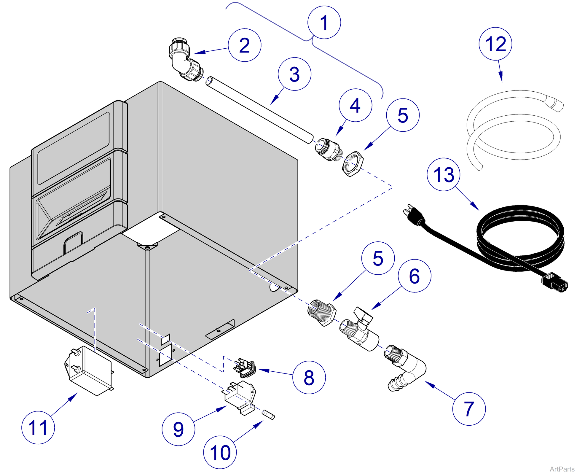QUICKCLEAN Ultrasonic Cleaner, 3.3gal, Recessed Unit (US Only) (DROP SHIP ONLY) (Delivery Info Sheet Required)