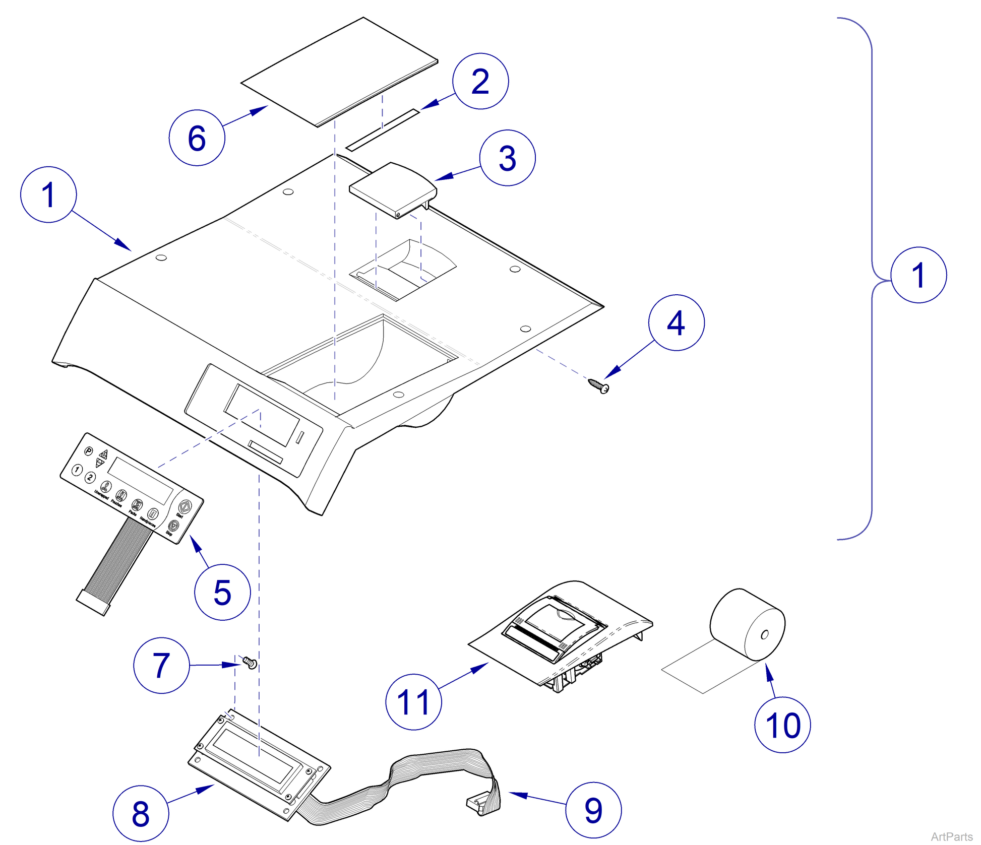Printer Cover Plate, Mist (US Only) (DROP SHIP ONLY) (Delivery Info Sheet Required)