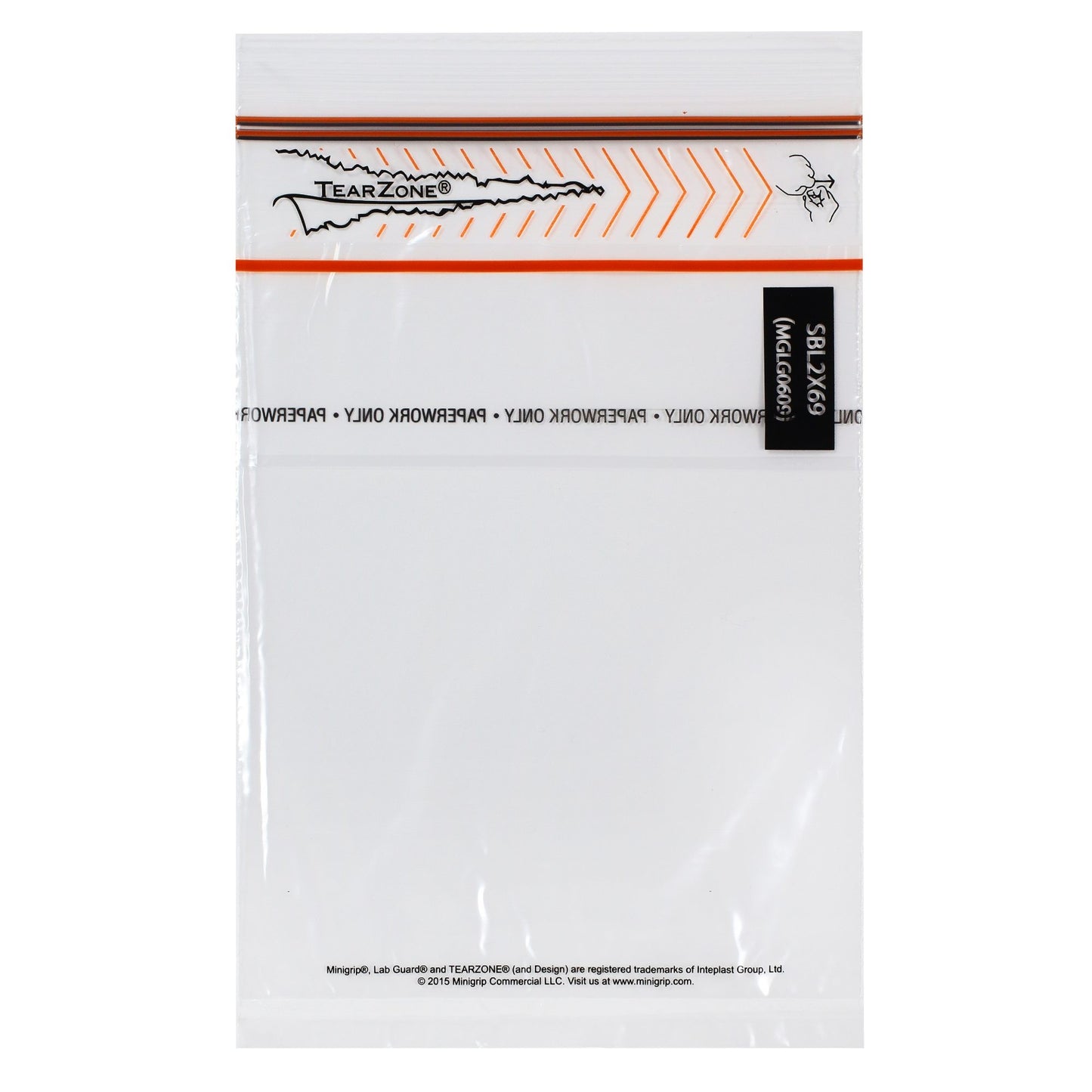 Lab Guard Single Zip Closure, Standard, No Flap, 6 x 9, Utility, No Biohazard Print, 1.75 Mil, 3-Wall, 50/pk, 20 pk/cs