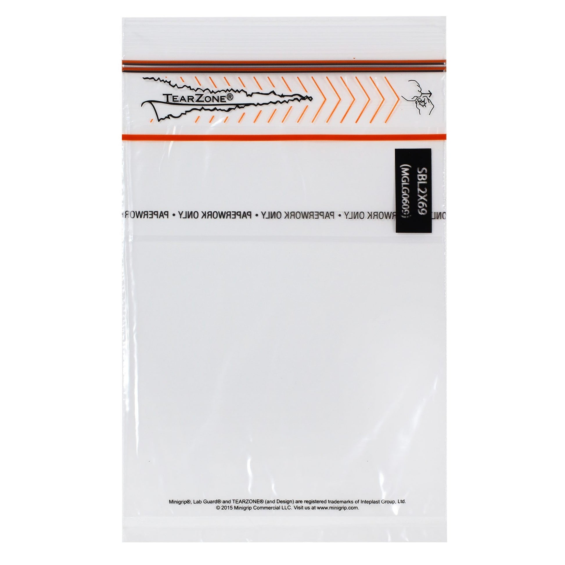 Lab Guard Single Zip Closure, Standard, No Flap, 6 x 9, 1.75 Mil, 3-Wall, 50/pk, 20 pk/cs