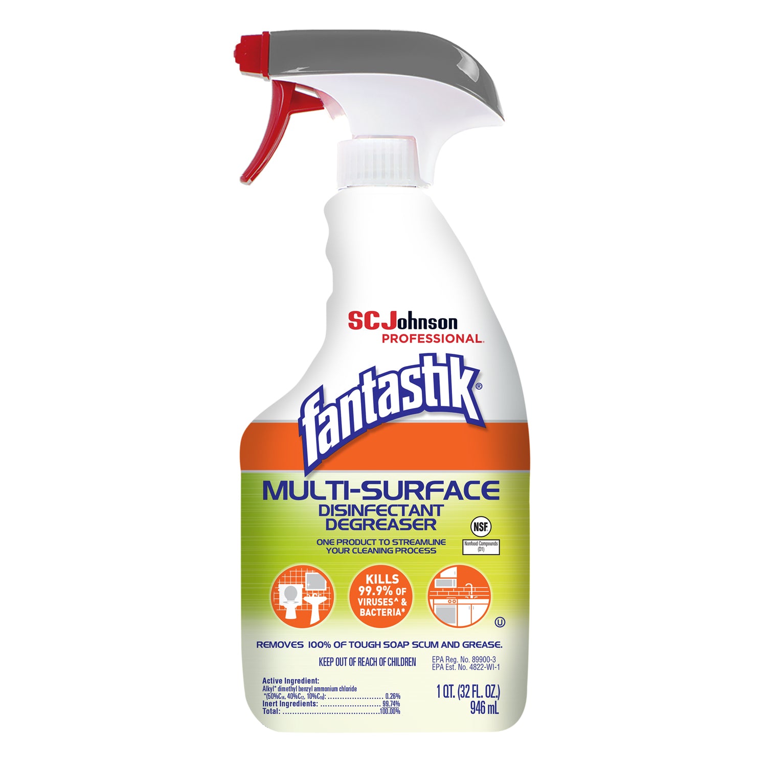 Fantastik AB All Purpose Cleaner, Fresh, 32oz, 8/cs