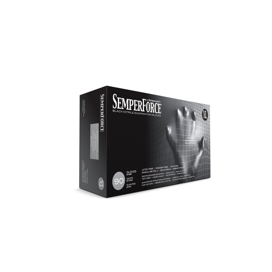 Exam Glove, Nitrile, X-Large, Black, 90/bx, 10 bx/cs