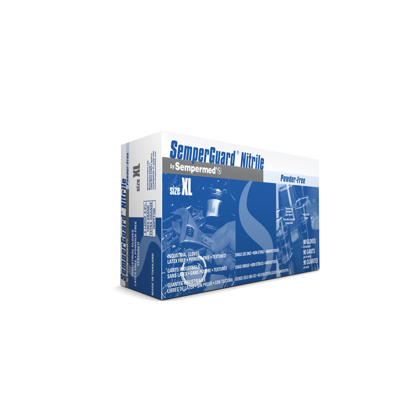 Glove, Disposable, Nitrile, X-Large, Powder Free (PF), Textured Fingers, Beaded Cuff, Ambidextrous, 90/bx, 10 bx/cs (On Manufacturer Backorder - estimate date of availability is late 9/2024)