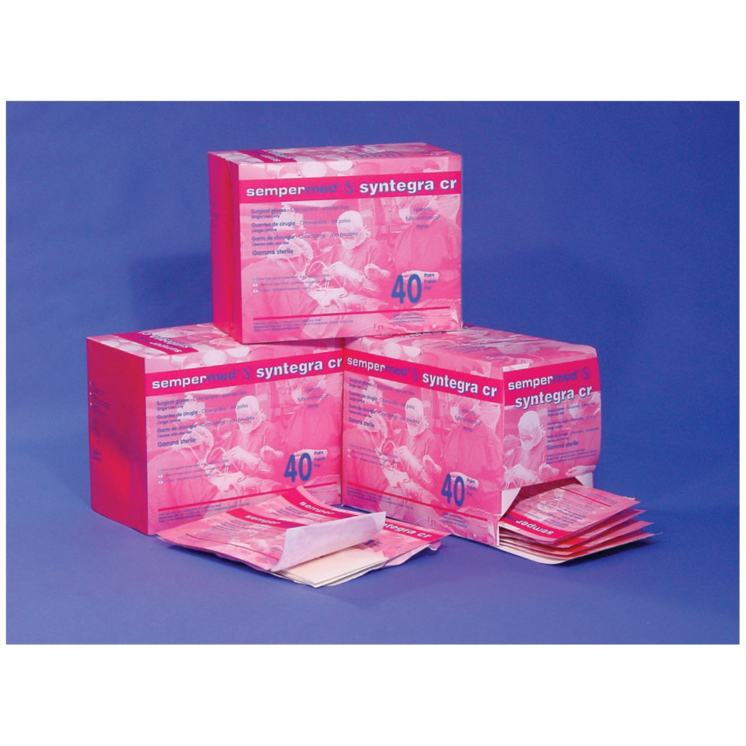 Surgical Glove, Sterile, No Latex, Size 8, Powder Free (PF), Beaded Cuff, Textured Surface, Hand Specific, 40/bx, 6 bx/cs (25 cs/plt)