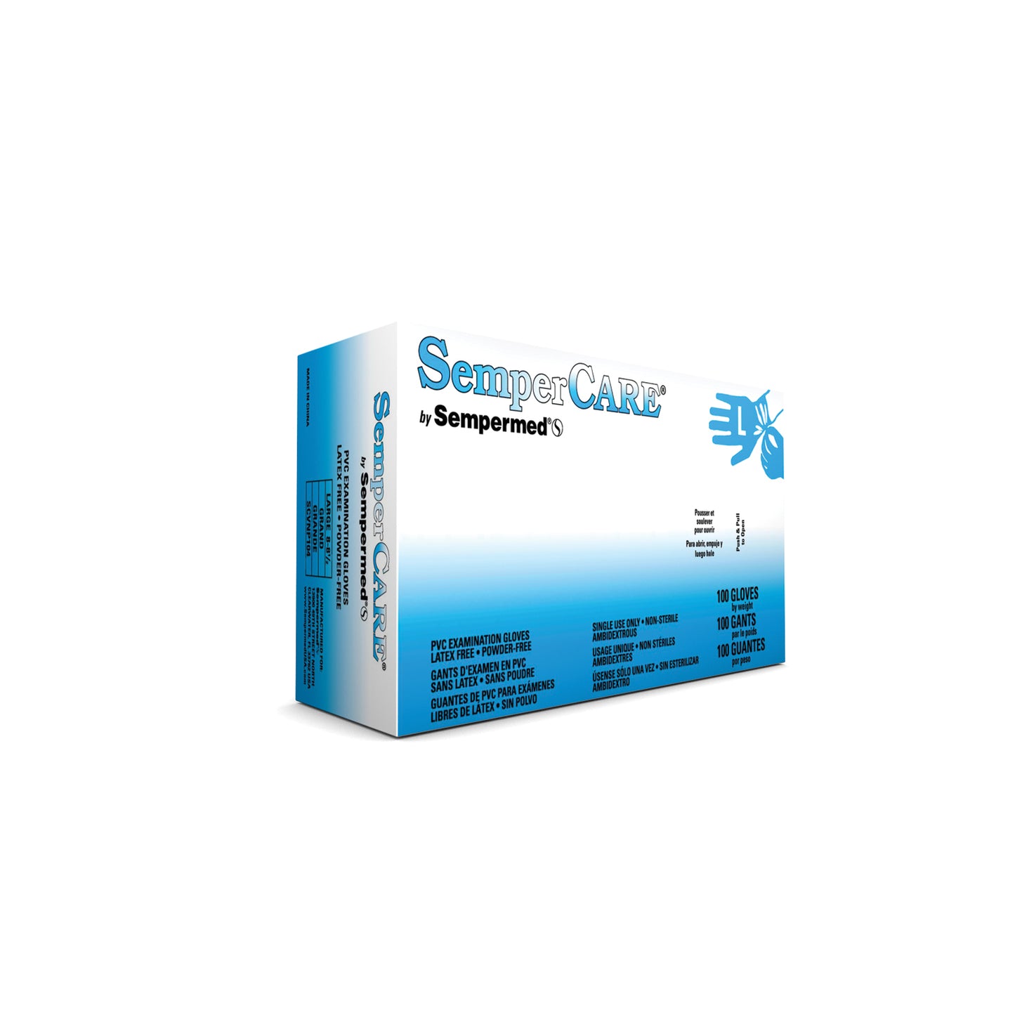 Exam Glove, Vinyl, Smooth, Large, Powder Free (PF), Beaded Cuff, Ambidextrous, 100/bx, 10 bx/cs (70 cs/plt)