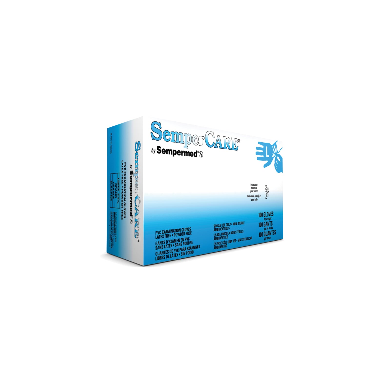 Exam Glove, Vinyl, Smooth, Large, Powder Free (PF), Beaded Cuff, Ambidextrous, 100/bx, 10 bx/cs (70 cs/plt)