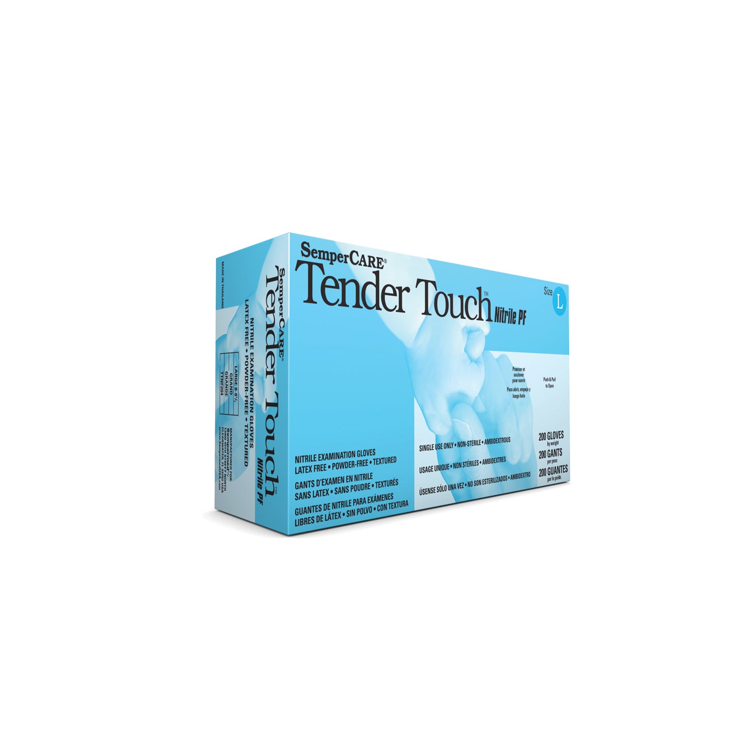 Exam Glove, Nitrile, X-Large, Powder Free (PF), Beaded Cuff, Textured Fingers, Ambidextrous, 180/bx, 10 bx/cs (60 cs/plt)