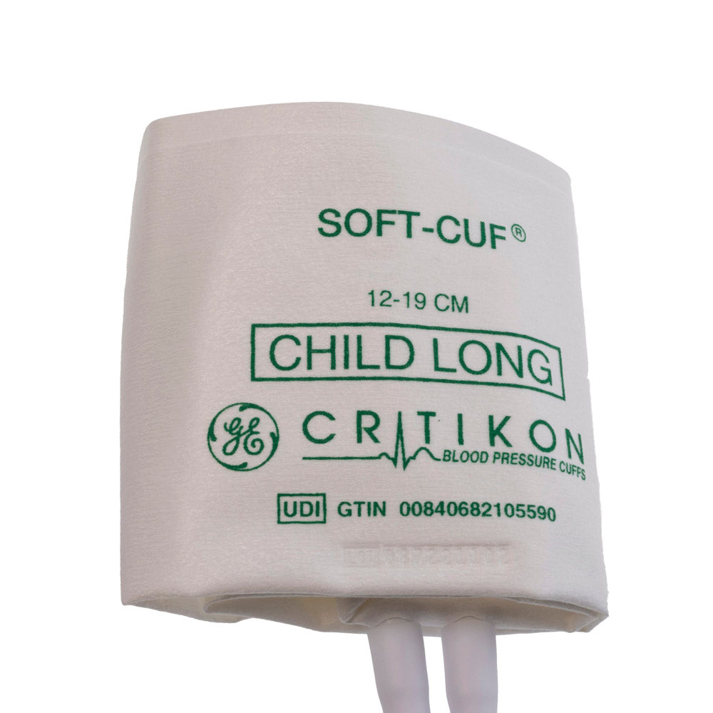 Cuff, Child Long, 2-Tube Dinaclick Connector, Green, 20/pk (Continental US Only)