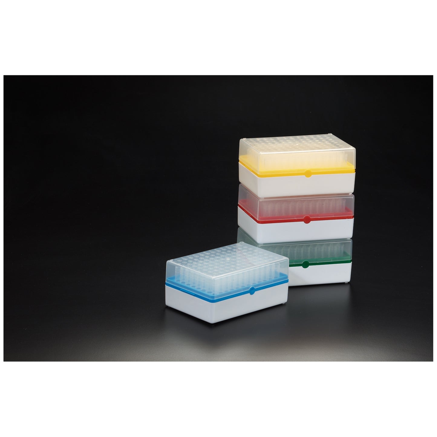 Rack with 12 strips of 8 tubes, Sterile, Green, 10/cs