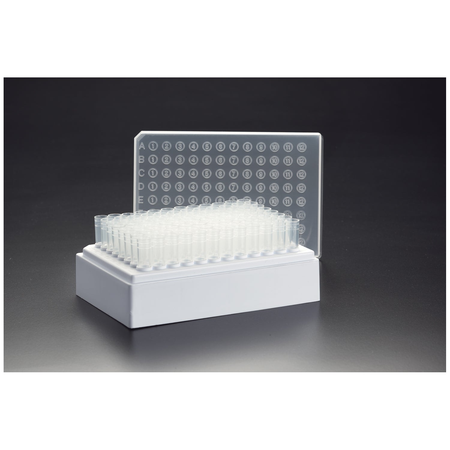 Rack with 96 Plain Individual Tubes, Sterile, 10/cs