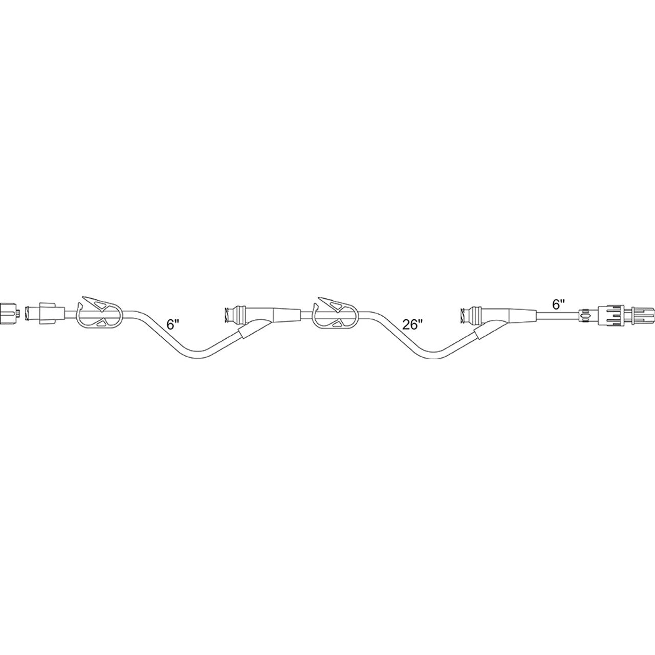 Standard Bore Extension Set, (2) SmartSite Needle-Free Valves, Pinch Clamp, Slide Swivel Luer Lock, 4.7 ml, 40" Length, Non-DEHP, Latex-Free (LF), 50/cs (US Only)