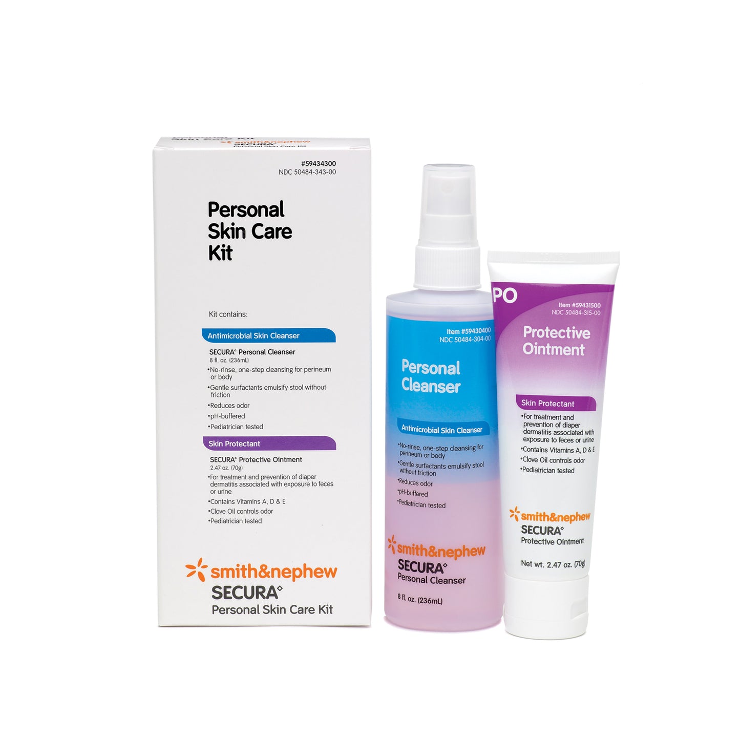 Personal Skin Care Kit with Secura 8 oz Personal Cleanser & Secura 2.47 oz Protective Ointment, 24/cs (US Only)