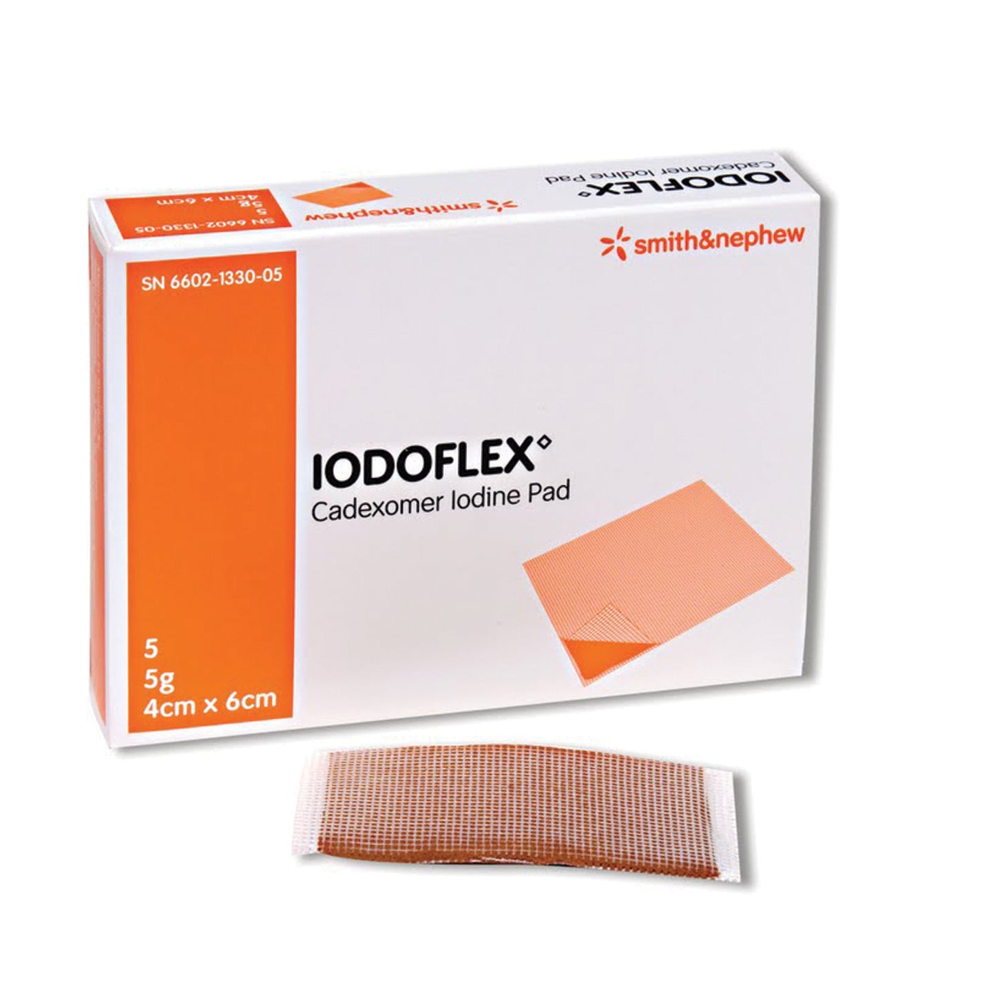 Iodoflex Wound Pad, 5 x 5gm (0.9% Cadexomer iodine), 5/bx, 12 bx/cs (US Only)