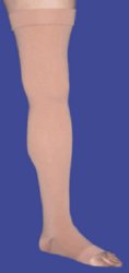 Compression Stocking, Thigh Relief, 30-40mmhg, Open Toe, Silicone Band, Large, Beige, 1/pr (Continental US Only)