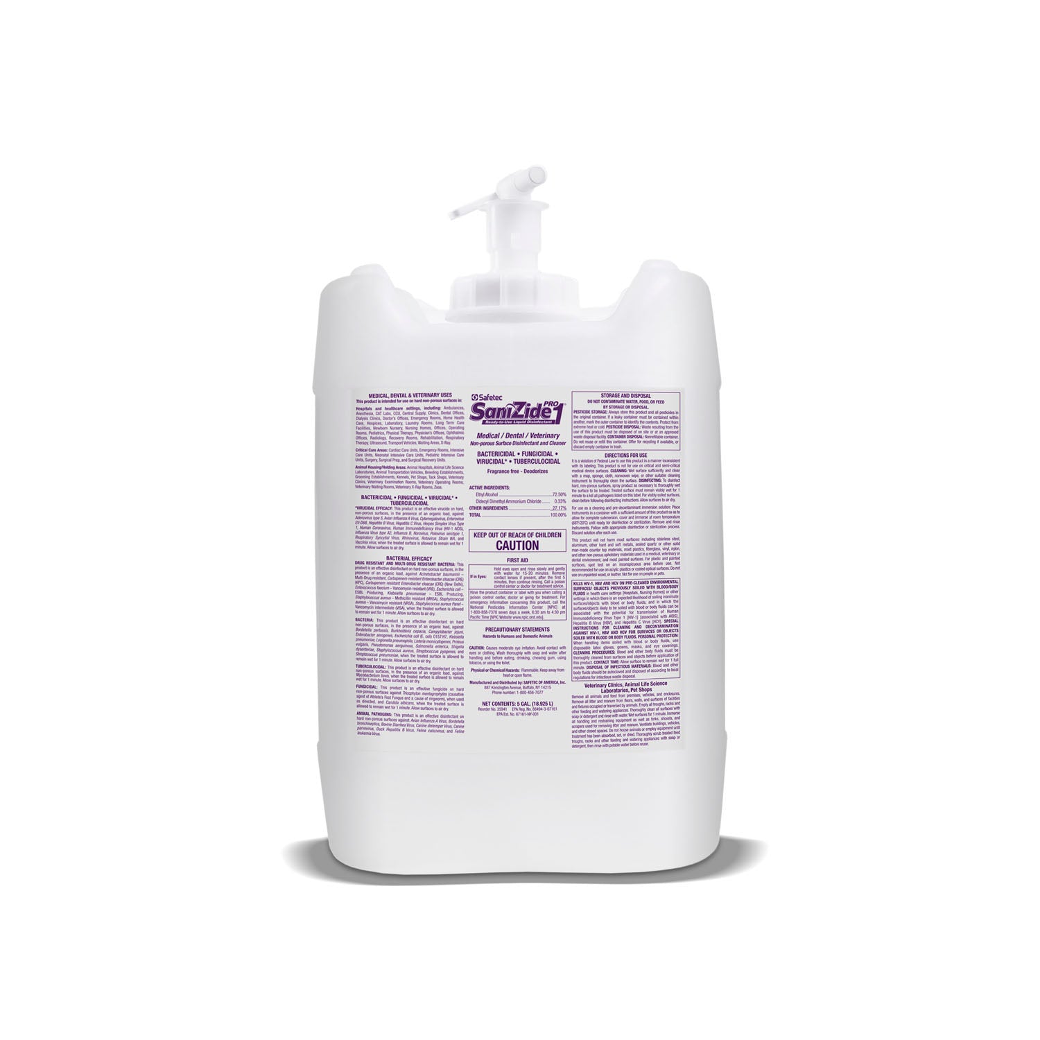 SaniZide Pro 1, Wipes, 50 Gallon Carboy (Item is considered HAZMAT and cannot ship via Air or to AK, GU, HI, MP, PR, VI) (Not Available for Sale into Canada)
