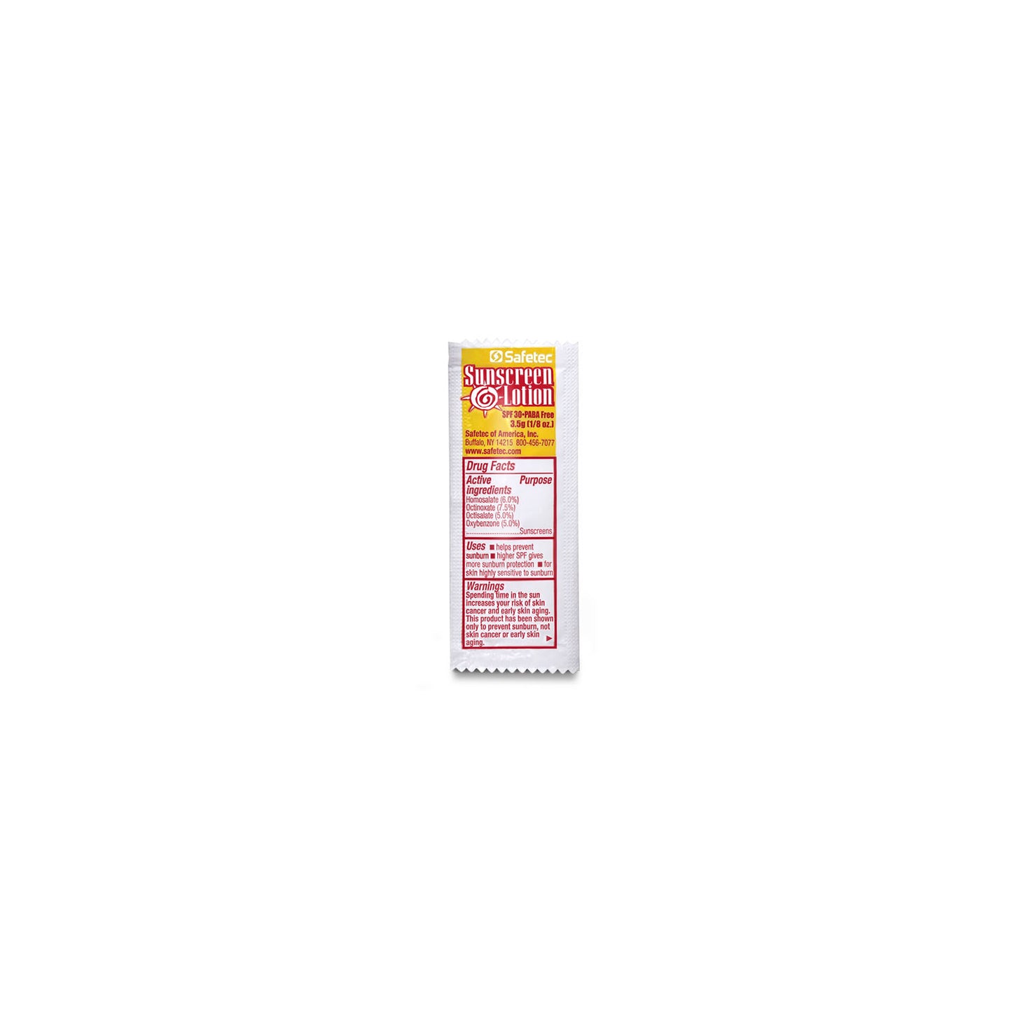 Sunscreen, 3.5g Pouch, Bulk. 1000 pch/cs (Not Available for Sale into Canada)