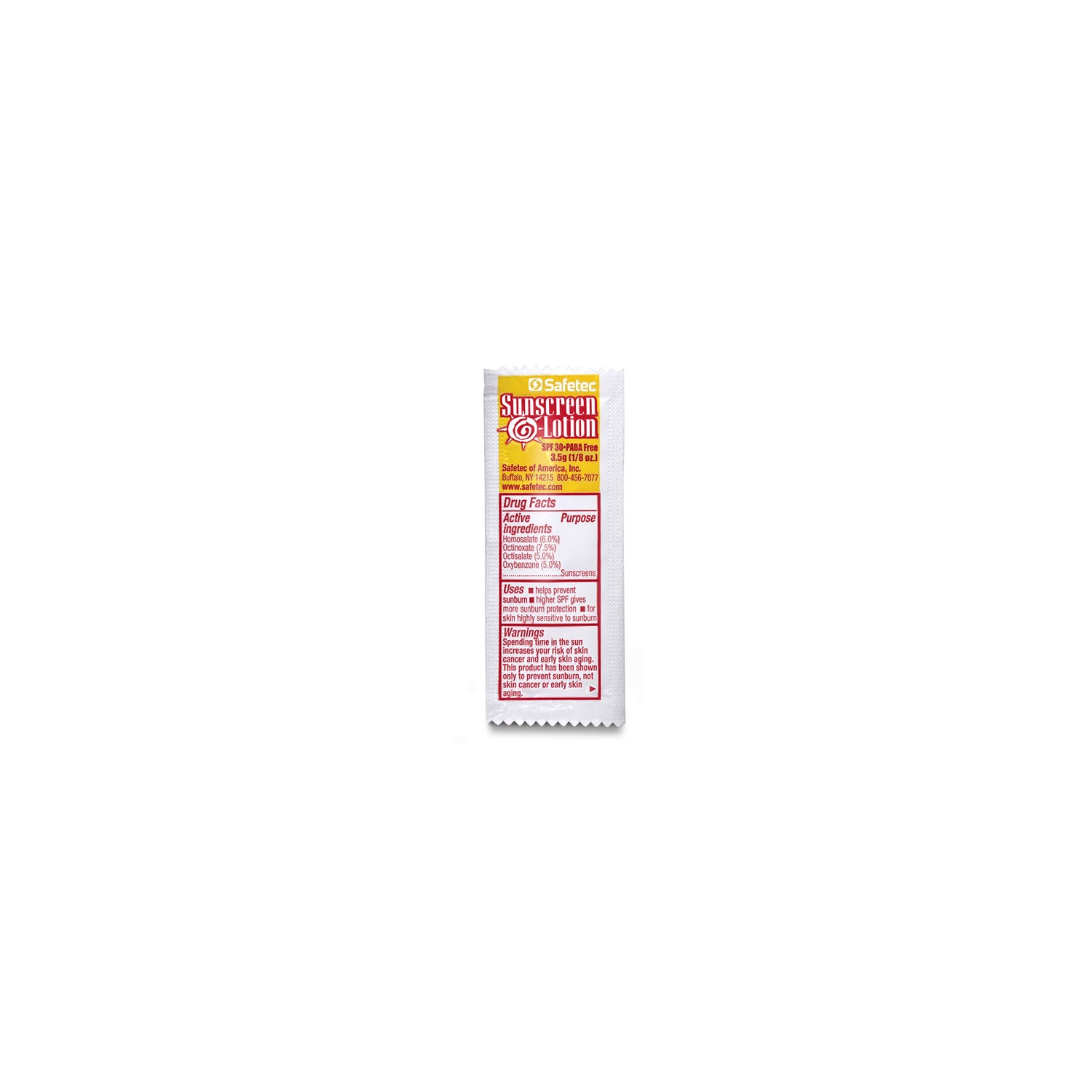 Sunscreen, 3.5g Pouch, Bulk. 1000 pch/cs (Not Available for Sale into Canada)