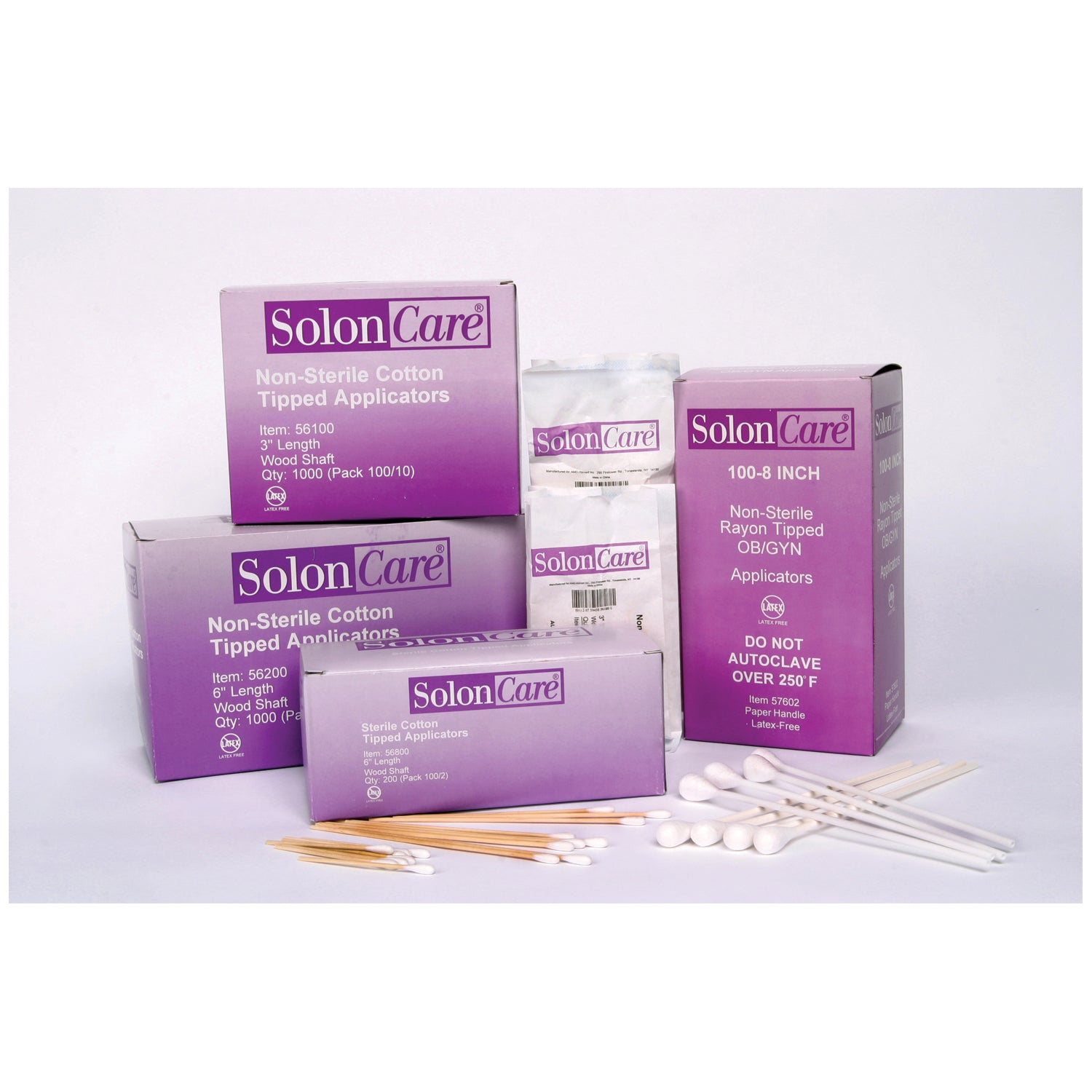 Rayon-Tipped OB-GYN Applicator, Non-Sterile, Plastic Stick, 8" x 5/32", 50/bx, 10 bx/cs (60 cs/plt)