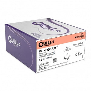 Monoderm Suture, Taper Point, Size 2-0, 16cm x 16cm, 18mm, 1/2 Circle, 12/bx