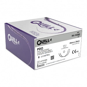 PDO Suture, Heavy Needle, Size 0, 24cm x 24cm, 36mm, 1/2 Circle, 12/bx