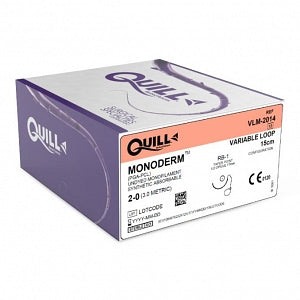 Monoderm Suture, Taper Point, Size 2/0, 15cm, 17mm, 1/2 Circle, 12/bx