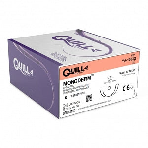 Monoderm Suture, Taper Point, Size 0, 14cm x 14cm, 36mm, 1/2 Circle, 12/bx