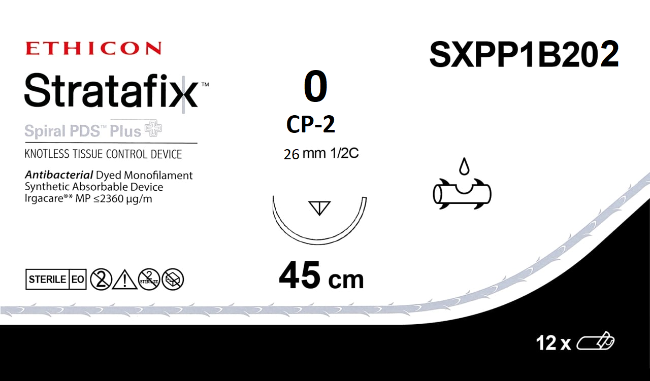 Suture, Spiral, Violet Monofilament, Size 0, Needle CP-2, 45 cm, 12/bx (Continental US Only)