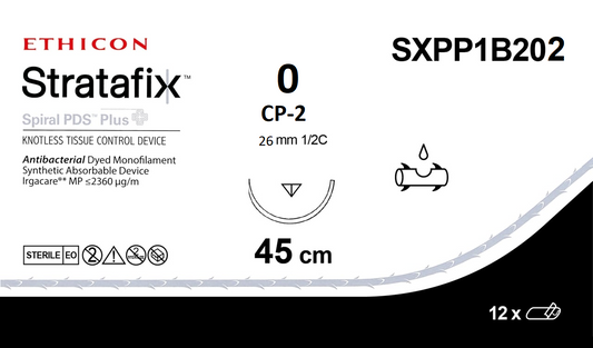Suture, Spiral, Violet Monofilament, Size 0, Needle CP-2, 45 cm, 12/bx (Continental US Only)