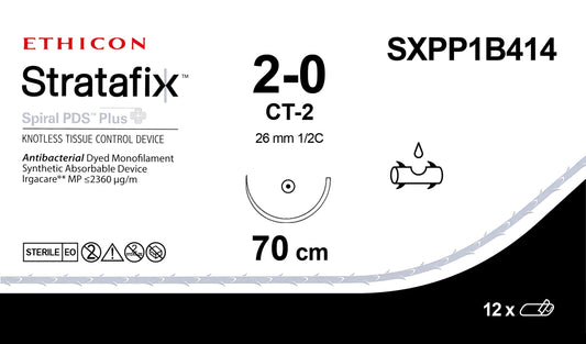 Suture, Spiral, Violet Monofilament, Size 2-0, Needle CT-2, 70 cm, 12/bx (Continental US Only)