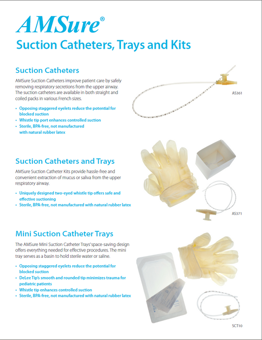 Mini Suction Catheter Tray, 6FR, 17_", DeLee Tip, 1 pr of Vinyl Gloves, 100/cs
