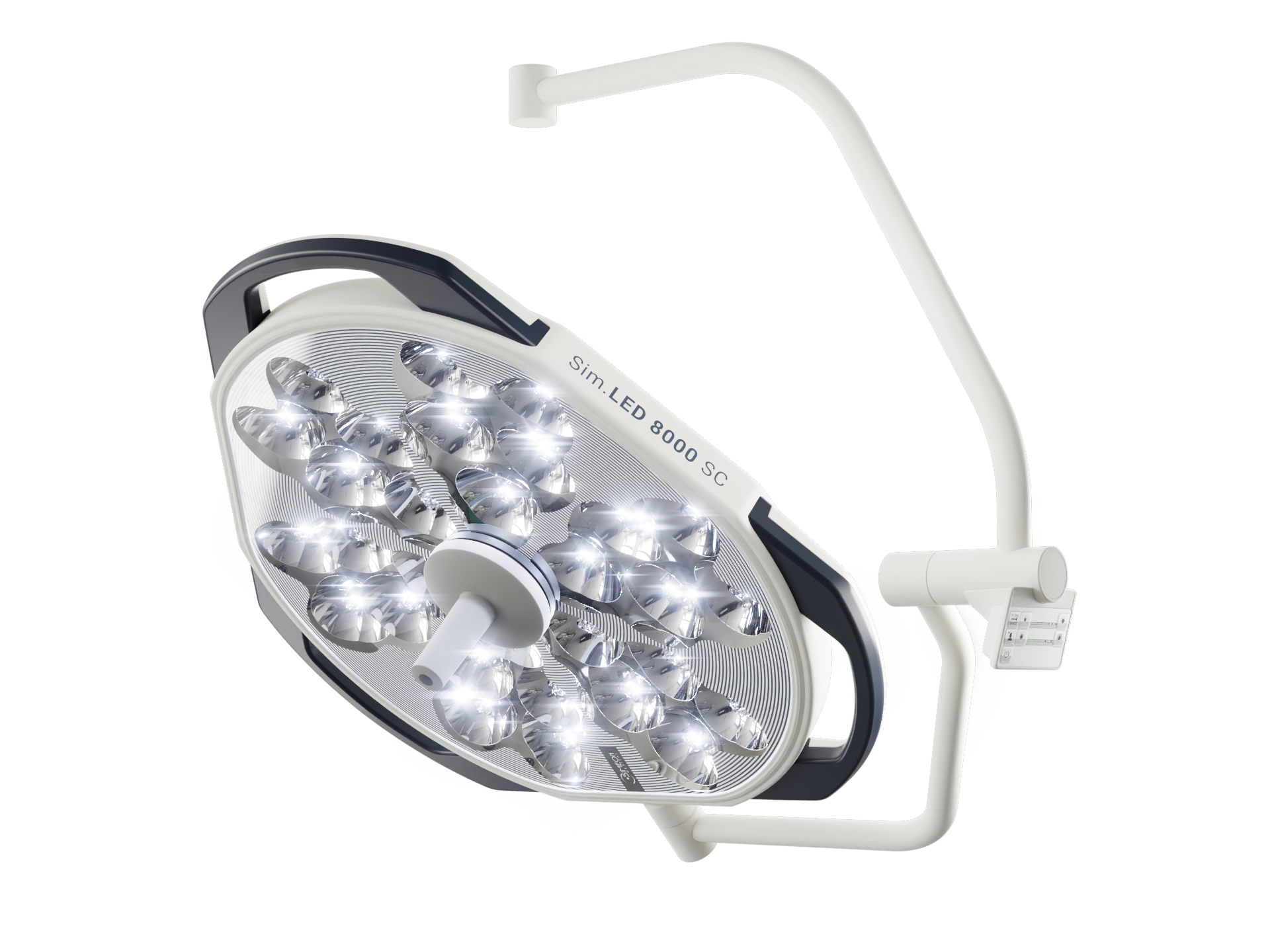 Lighting, Medical, Simeon, Single Sim.LED 500 SC, 2x 32" Monitor Arm, Ceiling (DROP SHIP ONLY)