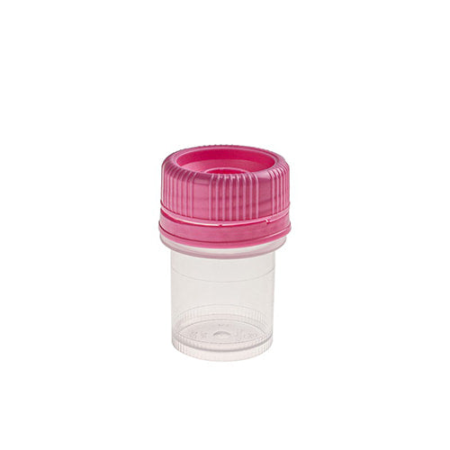 SecurTainer II Tamper Evident, Non-Sterile, Polypropylene, 60mL, Screw Cap Top, Magenta, 500/cs