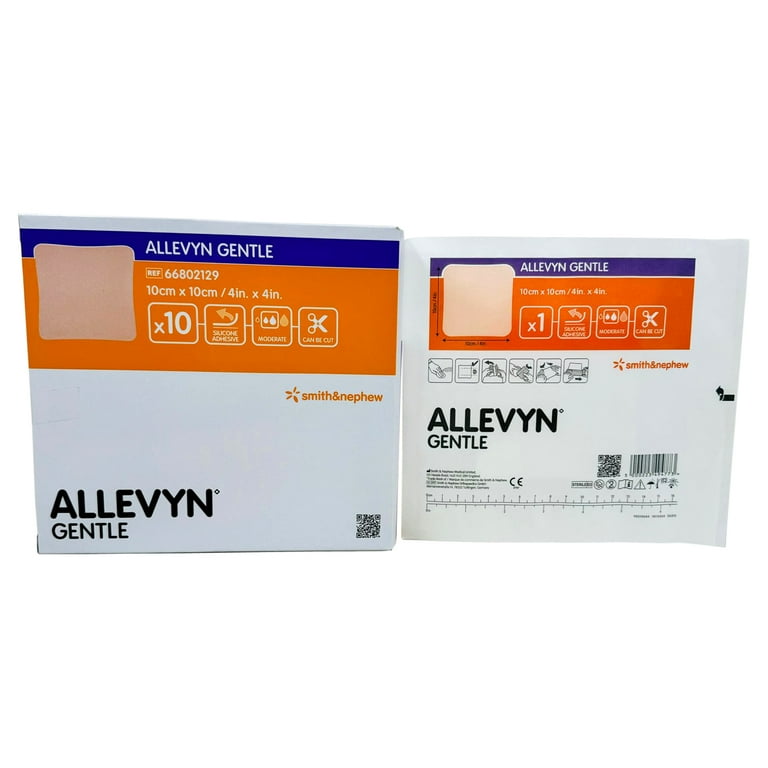 Allevyn Gentle Dressing, 4" x 4", 10/bx, 6 bx/cs (US Only)