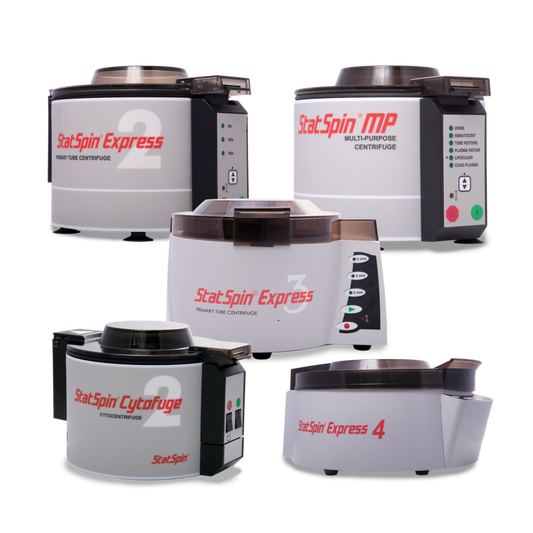 StatSpin Express 2 Centrifuge, 4 x 5 ml Fixed Angle Rotor, (4) Rotor Inserts for 13 x 75 mm Tubes, Disposable Bowl Liner, Universal Power Supply, for 100 - 240 V, 50/60 Hz (DROP SHIP US ONLY)