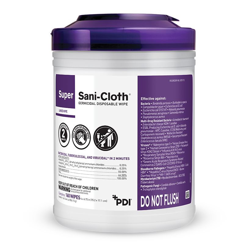 Germicidal Disposable Wipe, X-Large, 7_" x 15", 75/canister, 6 can/cs (40 cs/pallet) (US Only) (Item is considered HAZMAT and cannot ship via Air or to AK, GU, HI, MP, PR, VI) (Products cannot be sold on Amazon.com or any other 3rd party site)
