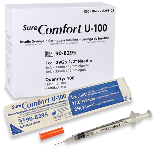 Harm Reduction Syringe, 28Gx1/2" (12.7mm)x1ml, 100/bx, 30bx/cs (Ind. Packaged)