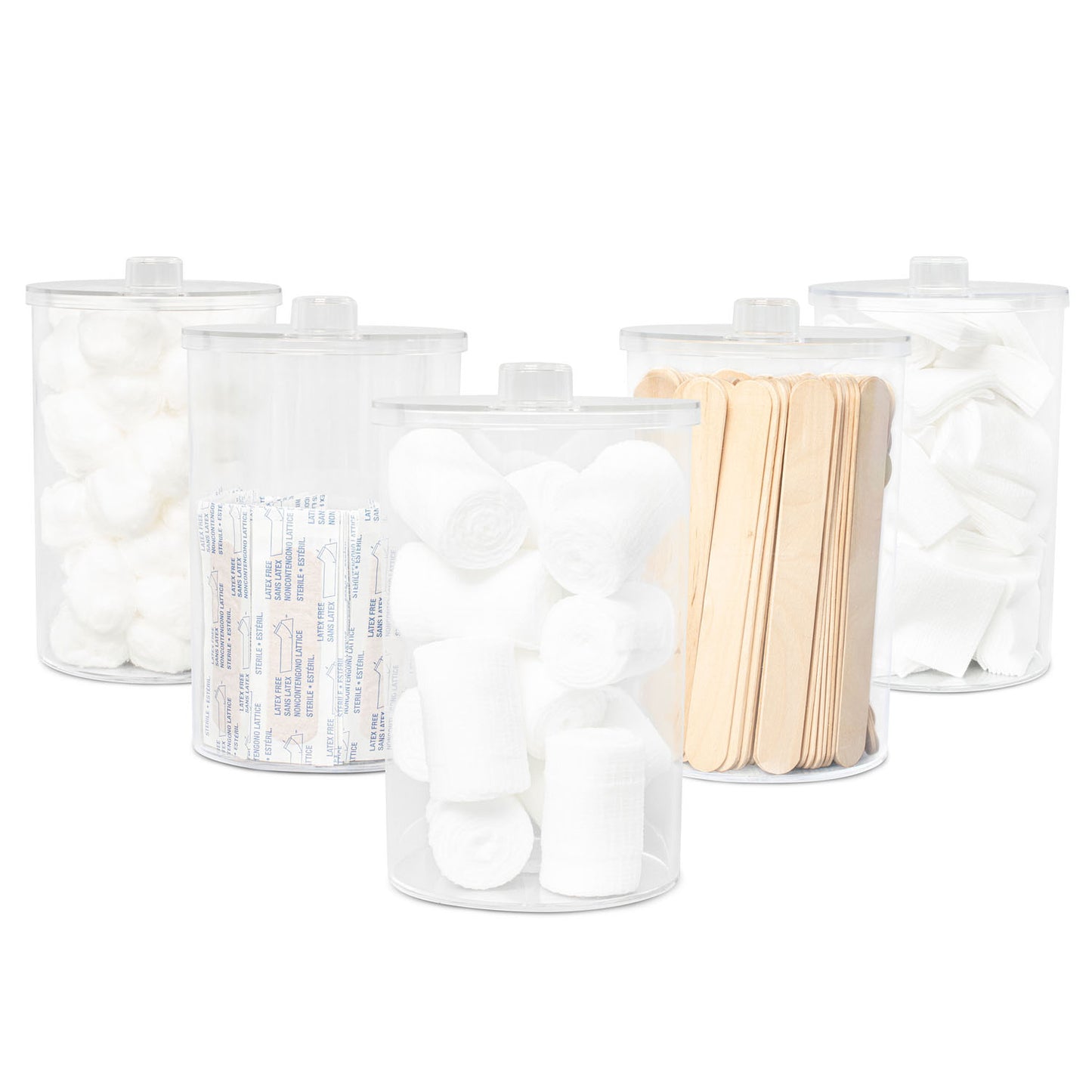 Clear Plastic Sundry Jars, Plastic Lids, 6_"H x 4_" Dia, 5/cs 