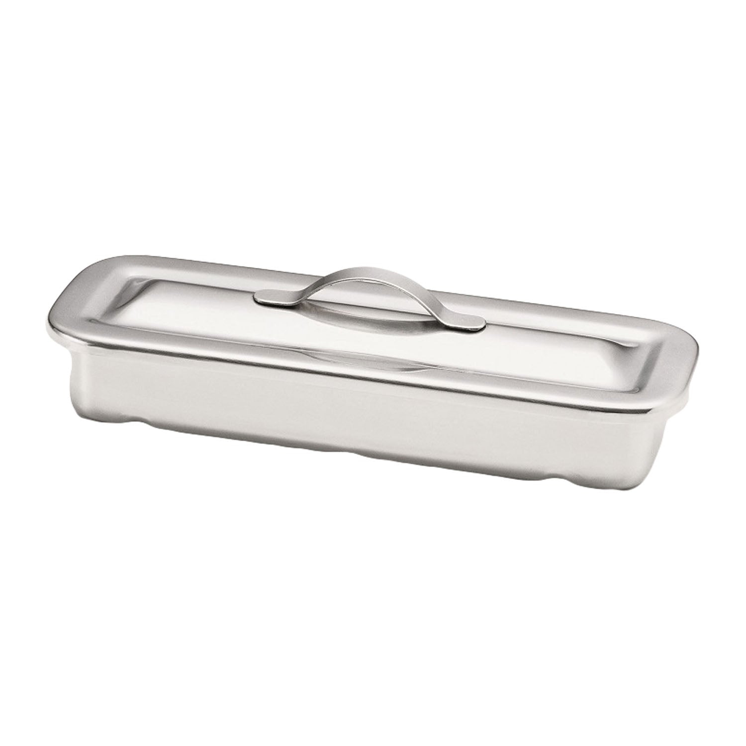 Instrument Tray, with Strap Handle, 8_" x 3" x 1_", Stainless Steel