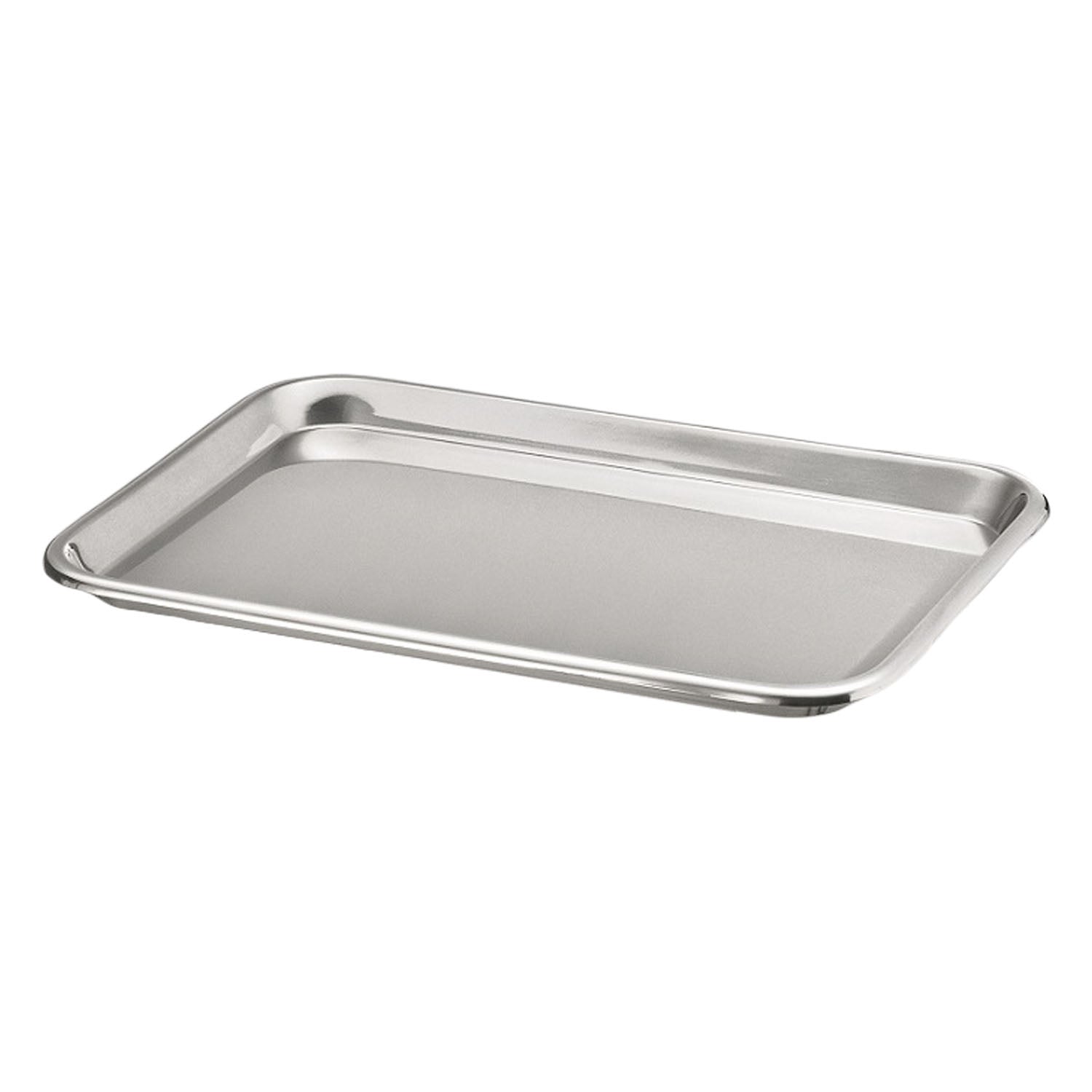 Flat Instrument Tray, 13 5/8" x 9_" x 5/8", Stainless Steel