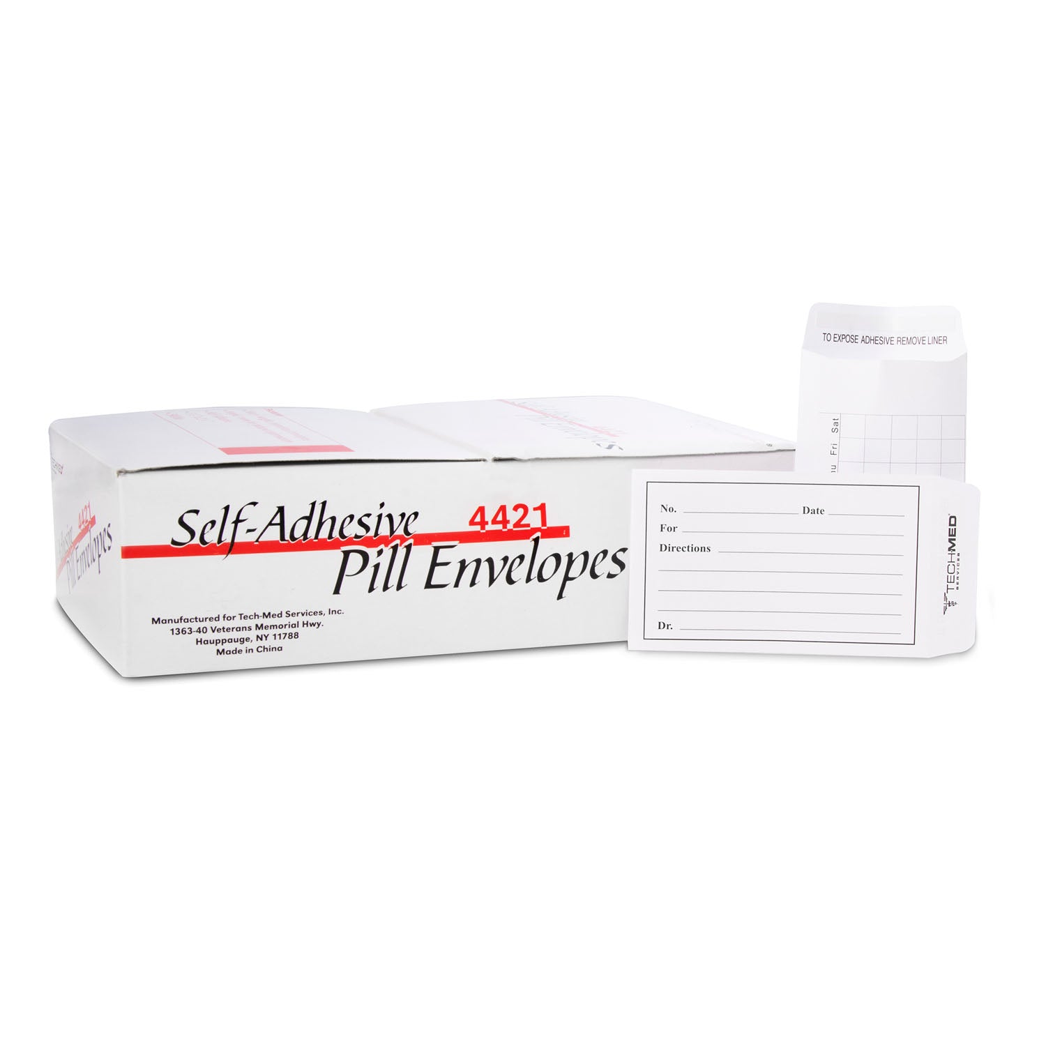 Printed Pill Envelope, 3_" x 2_", Self Adhesive, 500/bx 