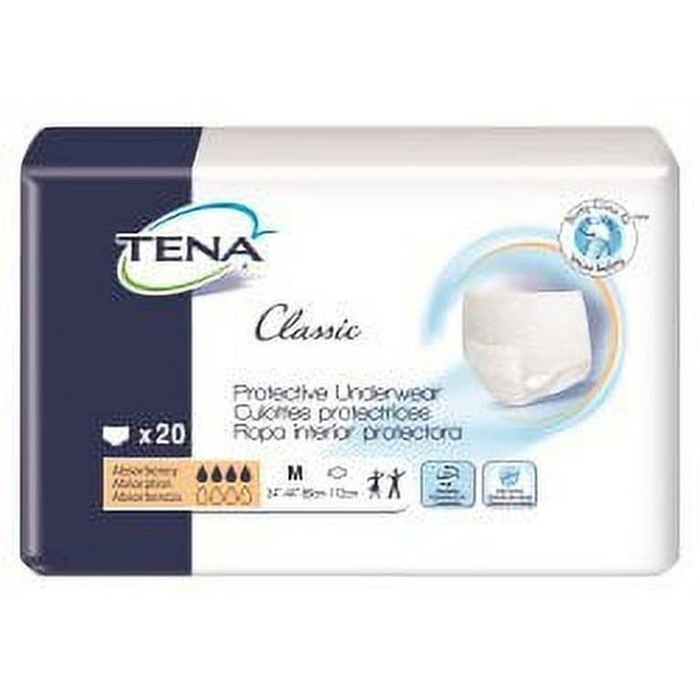 Protective Underwear, Unisex, Medium, 34" - 44" Hip Size, White, 20/pk, 4 pk/cs (Continental US Only)